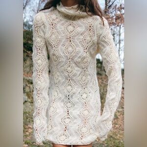 Zara crocheted knit short dress limited edition size small